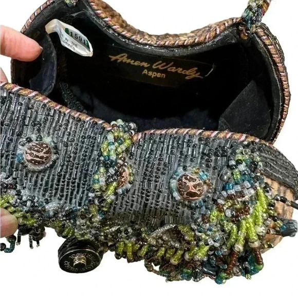 Amen Wardy Aspen Designer Beaded clutch Purse
